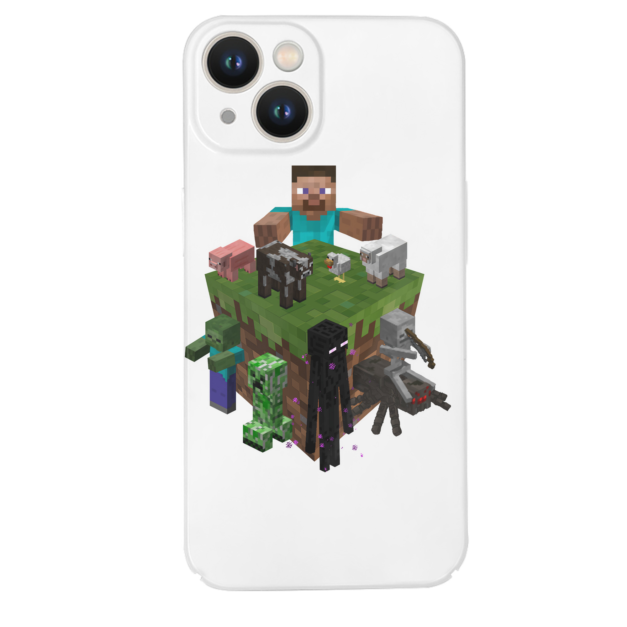 （画像用） マインクラフト ブロックの世界 Minecraft MC Block world 【iPhone 14シリーズ対応】ハードケース